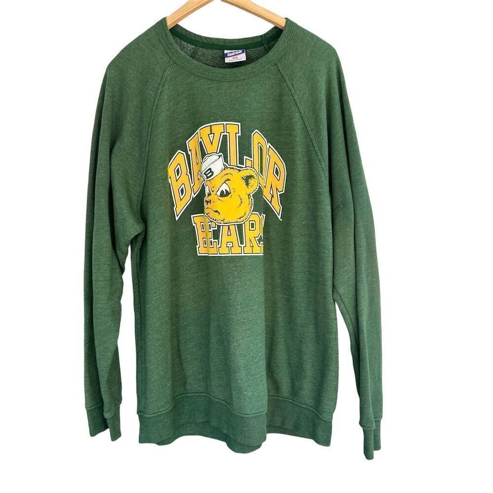 Charlie‎ Hustle Baylor Bears Vintage Crewneck Sweatshirt 2X Green Unisex